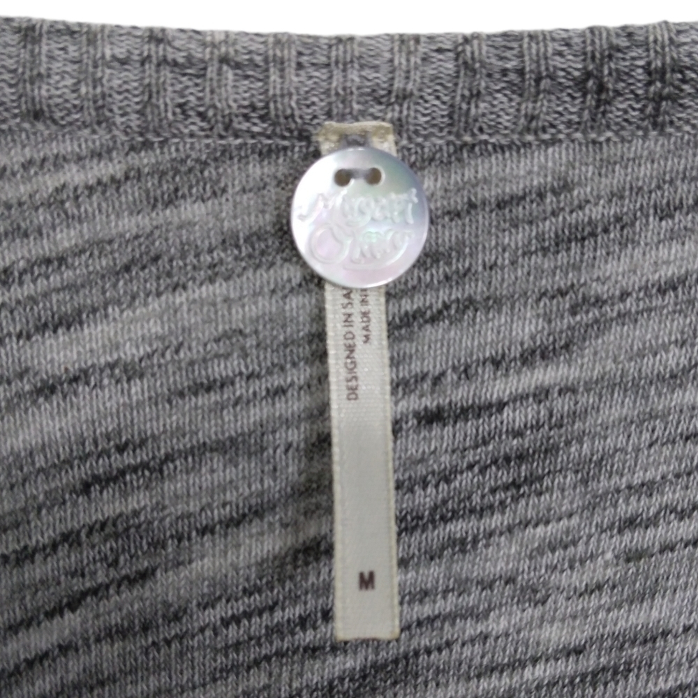 Margaret O'Leary Assymetric Trim Knit Top in Heather Gray Size Medium - Picture 4 of 5